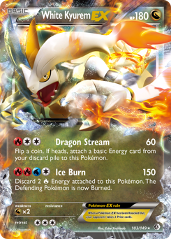 White Kyurem-EX z edície Boundaries Crossed, karta č.103