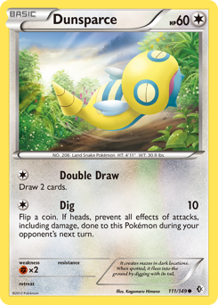 Dunsparce z edície Boundaries Crossed, karta č.111