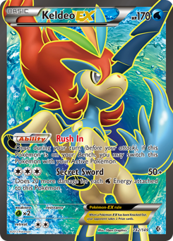 Keldeo-EX z edície Boundaries Crossed, karta č.142