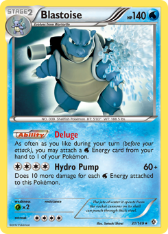 Blastoise z edície Boundaries Crossed, karta č.31
