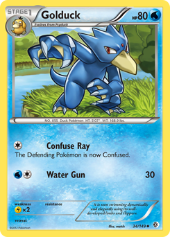 Golduck z edície Boundaries Crossed, karta č.34