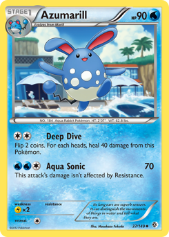 Azumarill z edície Boundaries Crossed, karta č.37