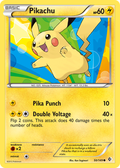 Pikachu z edície Boundaries Crossed, karta č.50