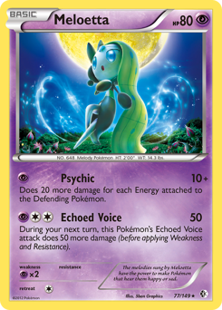Meloetta z edície Boundaries Crossed, karta č.77