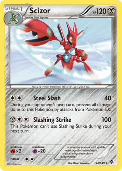 Scizor z edície Boundaries Crossed, karta č.94