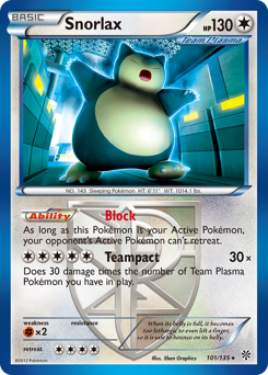 Snorlax z edície Plasma Storm, karta č.101