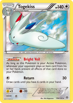 Togekiss z edície Plasma Storm, karta č.104