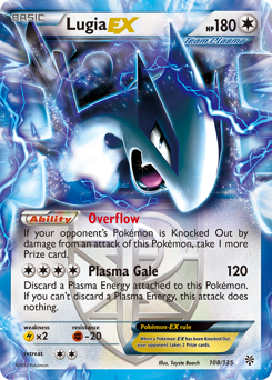 Lugia-EX z edície Plasma Storm, karta č.108