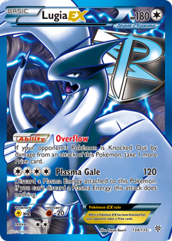 Lugia-EX z edície Plasma Storm, karta č.134