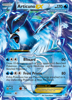 Articuno-EX z edície Plasma Storm, karta č.25