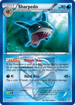 Sharpedo z edície Plasma Storm, karta č.33