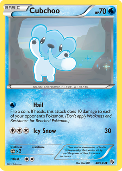Cubchoo z edície Plasma Storm, karta č.40