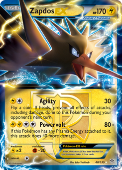 Zapdos-EX z edície Plasma Storm, karta č.48