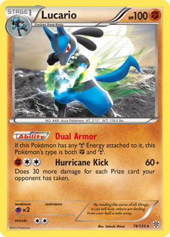 Lucario z edície Plasma Storm, karta č.78