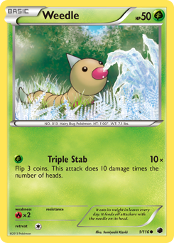Weedle z edície Plasma Freeze, karta č.1