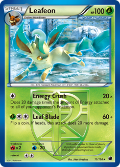 Leafeon z edície Plasma Freeze, karta č.11