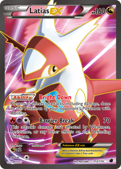 Latias-EX z edície Plasma Freeze, karta č.112