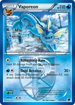 Vaporeon z edície Plasma Freeze, karta č.20