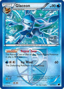 Glaceon z edície Plasma Freeze, karta č.23