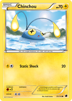 Chinchou z edície Plasma Freeze, karta č.35