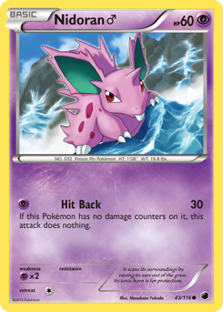 Nidoran ♂ z edície Plasma Freeze, karta č.43