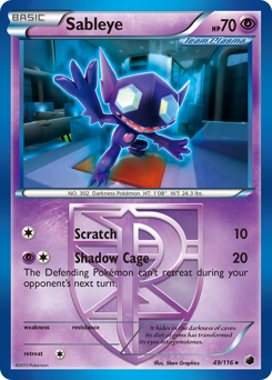 Sableye z edície Plasma Freeze, karta č.49