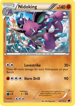 Nidoking z edície Plasma Freeze, karta č.58