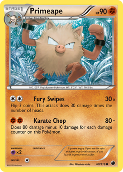 Primeape z edície Plasma Freeze, karta č.60