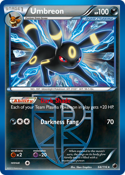 Umbreon z edície Plasma Freeze, karta č.64