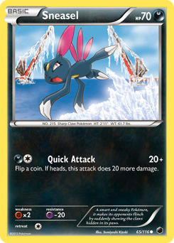 Sneasel z edície Plasma Freeze, karta č.65