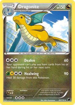 Dragonite z edície Plasma Freeze, karta č.83