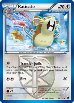 Raticate z edície Plasma Freeze, karta č.88