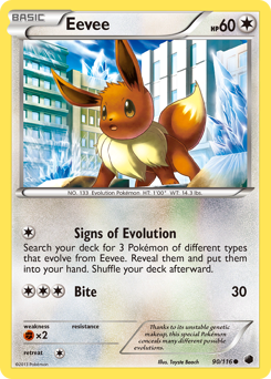 Eevee z edície Plasma Freeze, karta č.90