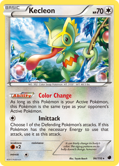 Kecleon z edície Plasma Freeze, karta č.94