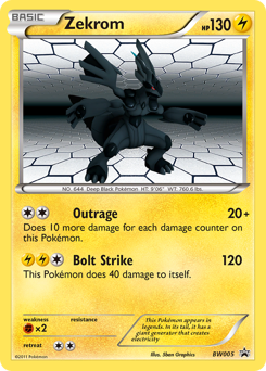 Zekrom z edície BW Black Star Promos, karta č.BW005