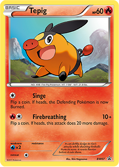Tepig z edície BW Black Star Promos, karta č.BW07