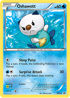 Oshawott z edície BW Black Star Promos, karta č.BW08
