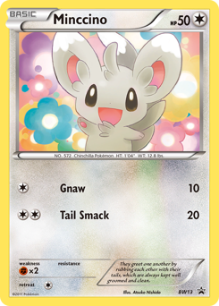 Minccino z edície BW Black Star Promos, karta č.BW13