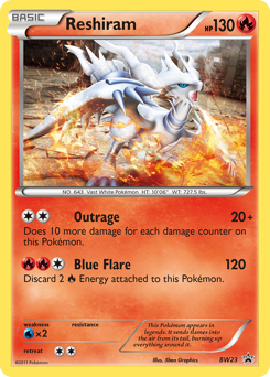 Reshiram z edície BW Black Star Promos, karta č.BW23