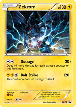 Zekrom z edície BW Black Star Promos, karta č.BW24