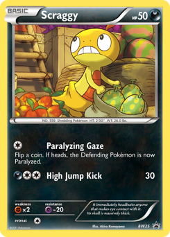 Scraggy z edície BW Black Star Promos, karta č.BW25
