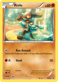 Riolu z edície BW Black Star Promos, karta č.BW33