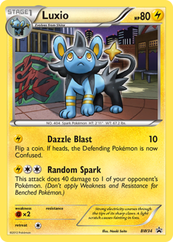 Luxio z edície BW Black Star Promos, karta č.BW34