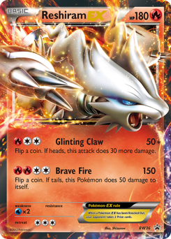 Reshiram-EX z edície BW Black Star Promos, karta č.BW36