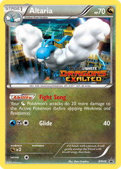 Altaria z edície BW Black Star Promos, karta č.BW48