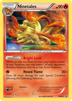 Ninetales z edície BW Black Star Promos, karta č.BW66