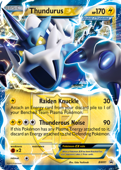 Thundurus-EX z edície BW Black Star Promos, karta č.BW81