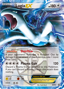 Lugia-EX z edície BW Black Star Promos, karta č.BW83