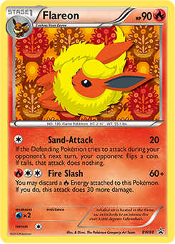 Flareon z edície BW Black Star Promos, karta č.BW88