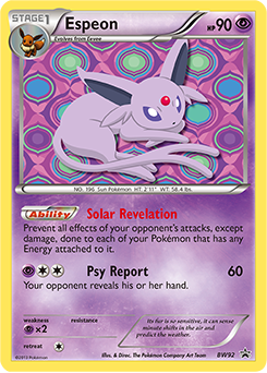 Espeon z edície BW Black Star Promos, karta č.BW92